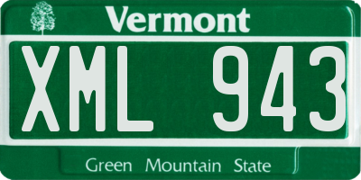 VT license plate XML943