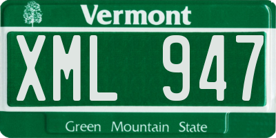 VT license plate XML947