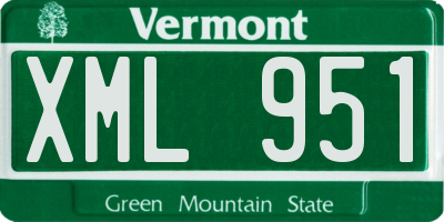 VT license plate XML951