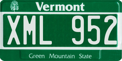 VT license plate XML952