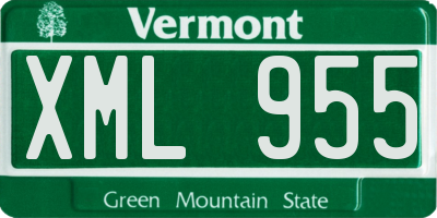 VT license plate XML955
