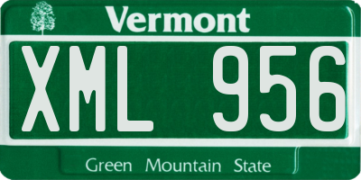 VT license plate XML956