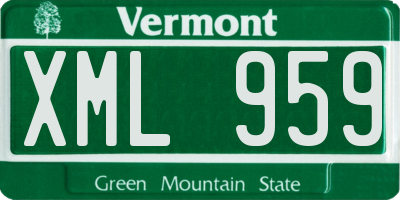VT license plate XML959