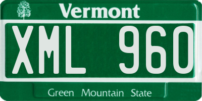 VT license plate XML960