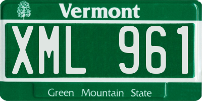 VT license plate XML961