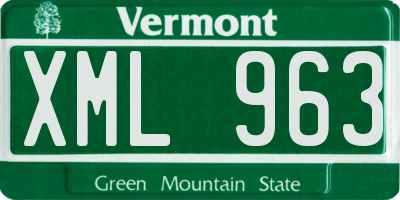 VT license plate XML963