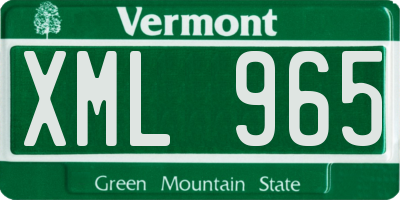 VT license plate XML965