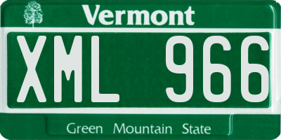 VT license plate XML966