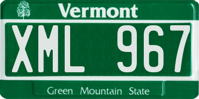 VT license plate XML967