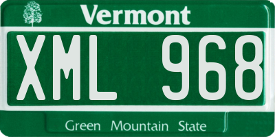 VT license plate XML968
