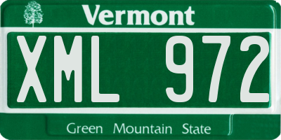 VT license plate XML972