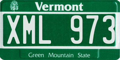 VT license plate XML973
