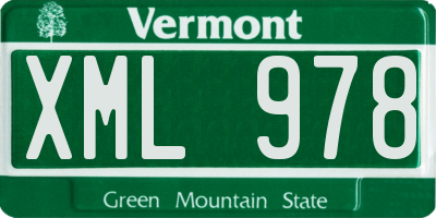 VT license plate XML978