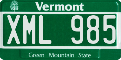 VT license plate XML985