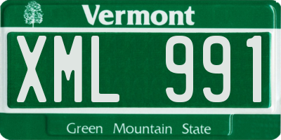 VT license plate XML991