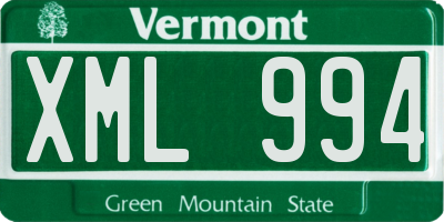 VT license plate XML994