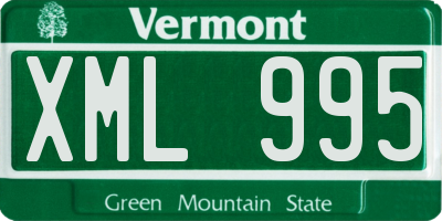 VT license plate XML995