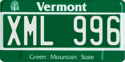 VT license plate XML996