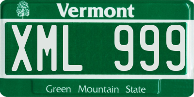 VT license plate XML999