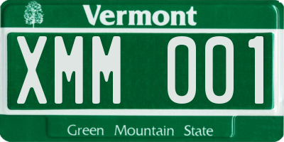 VT license plate XMM001
