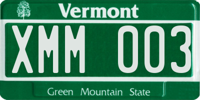VT license plate XMM003