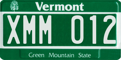 VT license plate XMM012