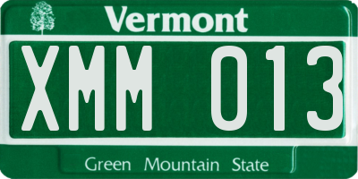 VT license plate XMM013