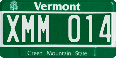 VT license plate XMM014