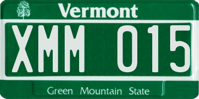 VT license plate XMM015