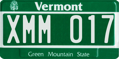 VT license plate XMM017