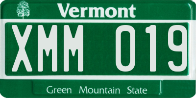 VT license plate XMM019