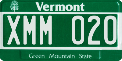 VT license plate XMM020