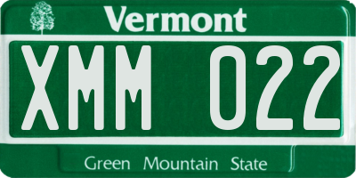 VT license plate XMM022
