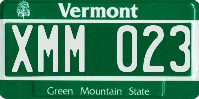 VT license plate XMM023