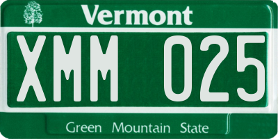 VT license plate XMM025