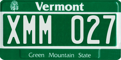VT license plate XMM027