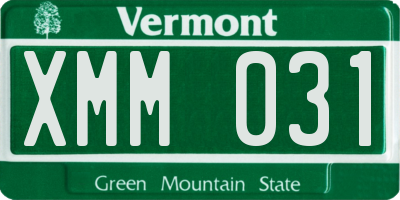 VT license plate XMM031