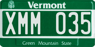 VT license plate XMM035
