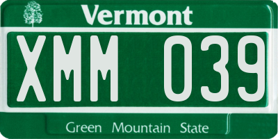 VT license plate XMM039