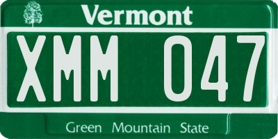 VT license plate XMM047