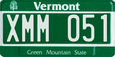 VT license plate XMM051