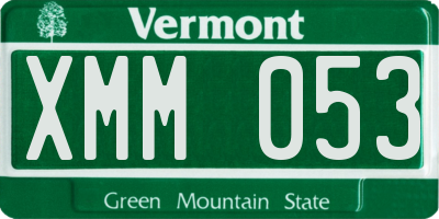 VT license plate XMM053
