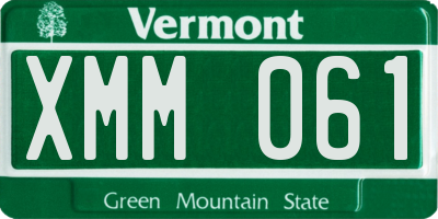 VT license plate XMM061