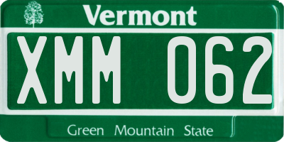 VT license plate XMM062