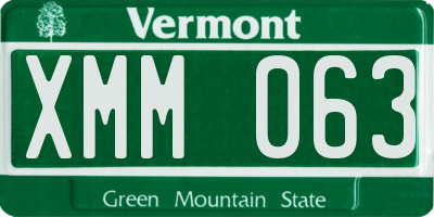 VT license plate XMM063