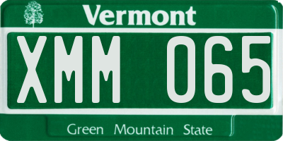 VT license plate XMM065