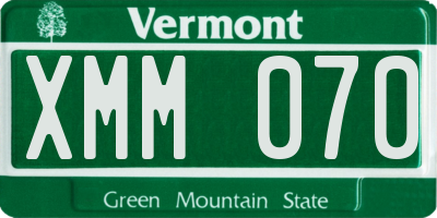 VT license plate XMM070
