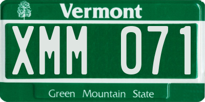 VT license plate XMM071