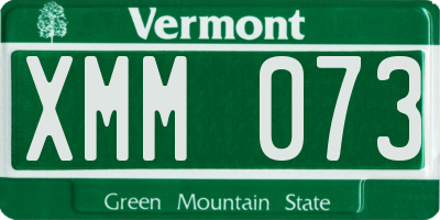 VT license plate XMM073