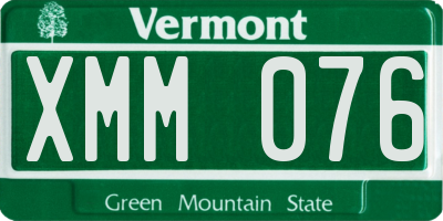 VT license plate XMM076